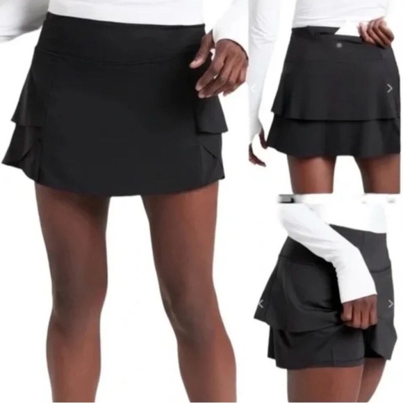 Athleta Momentum High Rise Black Pleated Skort size small - Picture 2 of 15